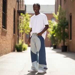 Liquid Lagoon flair jeans Streetwear 30” x 30” unisex EUC